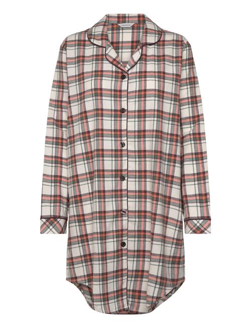 Lady Avenue Cotton Flannel Nightshirt Lady Avenue Cream