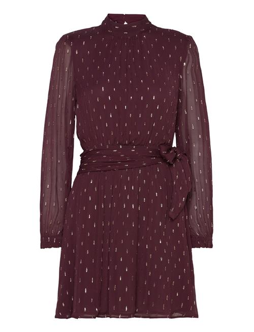 Scotch & Soda Lurex Mini Dress With Wrap Detail Scotch & Soda Burgundy