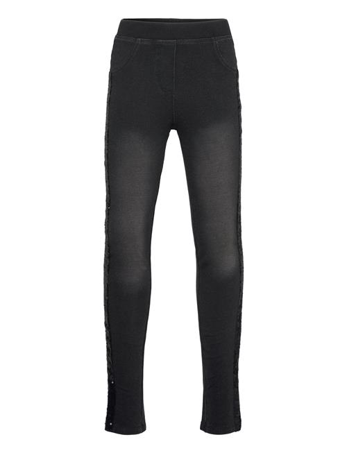 Boboli Stretch Denim Trousers For Girl Boboli Black