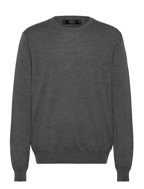 100 Wool Medium-Knit Sweater Mango Grey