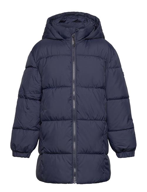 Mango Quilted Long Coat Mango Navy