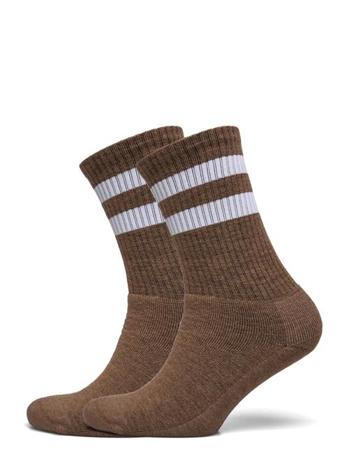 Alpacasocks&Co Merino Casual Stripes 2-Pack Alpacasocks&Co Brown