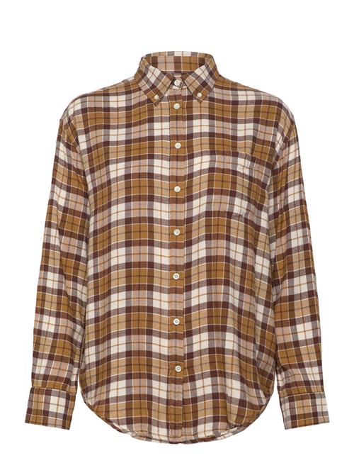 GANT Rel Checked Flannel Bd Shirt GANT Brown