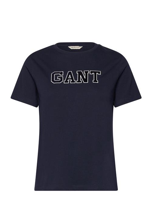 GANT Reg Velour Applique T-Shirt GANT Navy