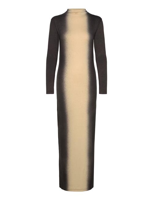 Rabens Saloner Graffiti Long Jersey Dress - Lykka Rabens Sal R Beige