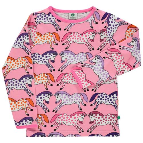 Småfolk Mønstret Langærmet T-shirt Med Hester Sea Pink | Lyserød | 4-5 years