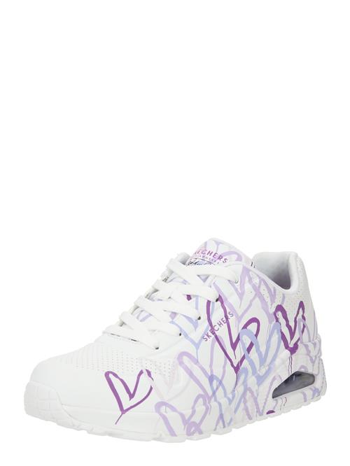 Se SKECHERS Sneaker low 'Uno - Spread The Love'  lilla / violetblå / lyselilla / hvid ved About You