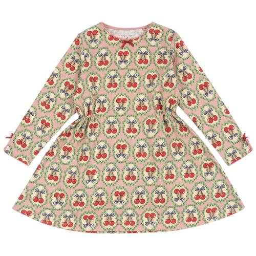 Konges Sløjd Drey Long Sleeve Dress GOTS Cherry Bow | Lyserød | 5-6 years