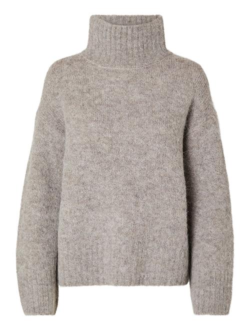 Slfgabella Ls Knit High-Neck Noos Selected Grey