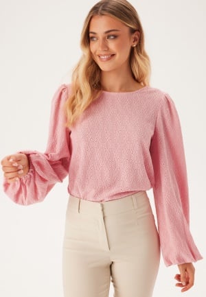 BUBBLEROOM Puff Sleeve Top Light pink M