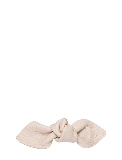 Leather Bow Small On Clip Corinne Cream