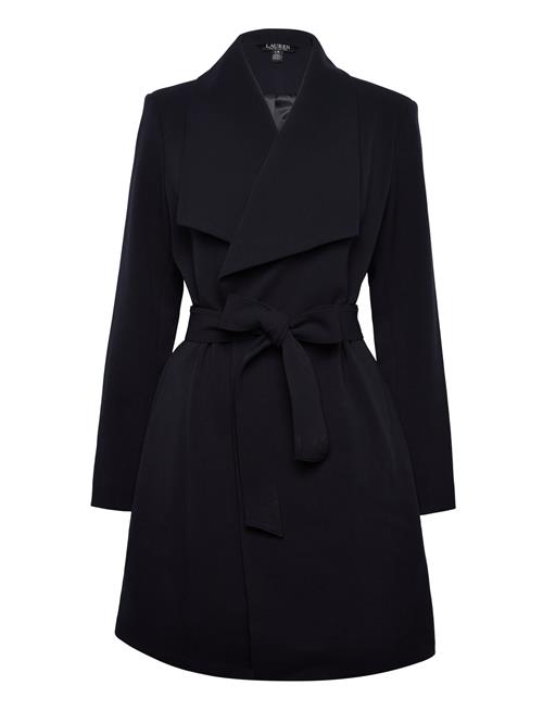 Crepe Wrap Coat Lauren Ralph Lauren Black