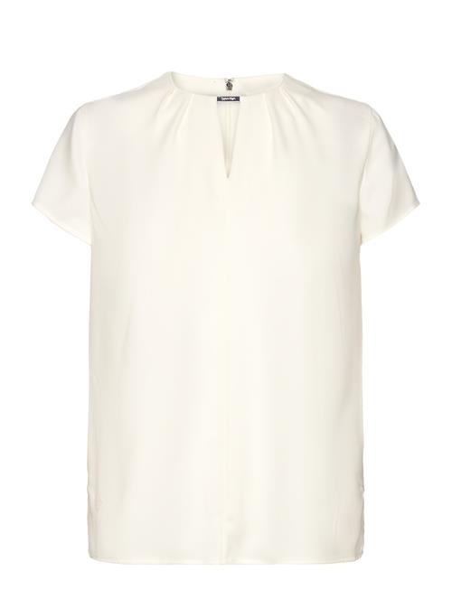 Calvin Klein Metal Bar Short Sleeve Blouse Calvin Klein Cream