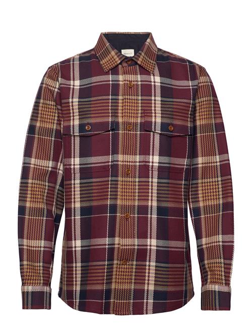 GANT Heavy Twill Check Overshirt GANT Burgundy