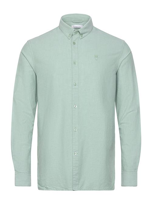 Knowledge Cotton Apparel Harald Small Owl Oxford Regular Fit Knowledge Cotton Apparel Green