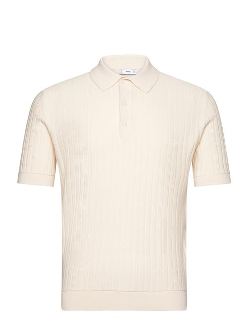 100 Cotton Micro-Structure Polo Shirt Mango Cream