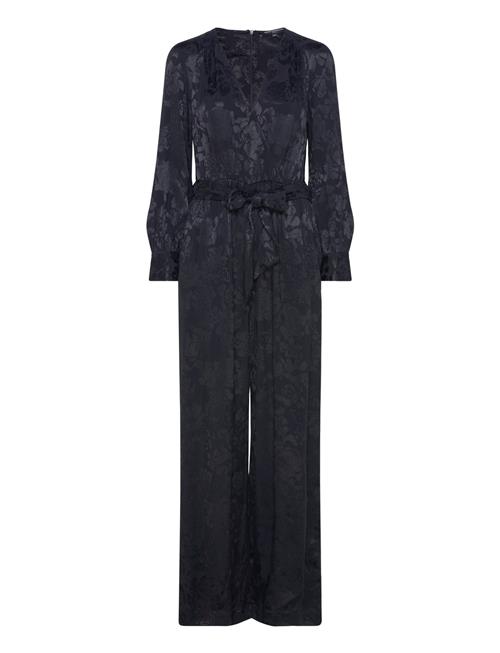 Arya Satin Jacquard Jumpsuit French Connection Black