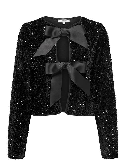 ONLY Onlanika Sequins Ls Bow Top Wvn ONLY Black