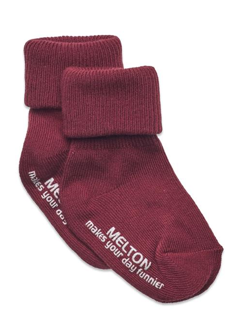 Cotton Socks - Anti-Slip Melton Red