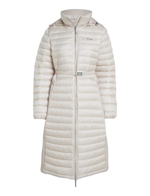 Calvin Klein Lw Padded Smocking Midi Coat Calvin Klein Cream