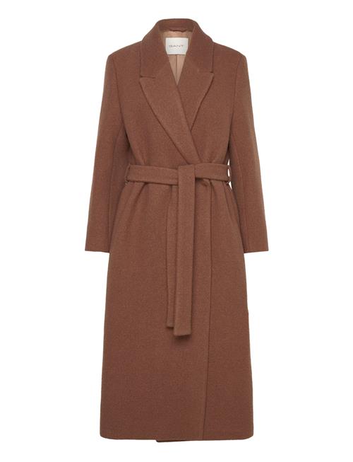 GANT Textured Wrap Coat GANT Brown