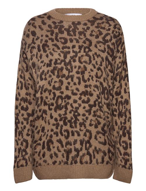 Mango Leopard-Print Sweater With Contrasting Trims Mango Brown