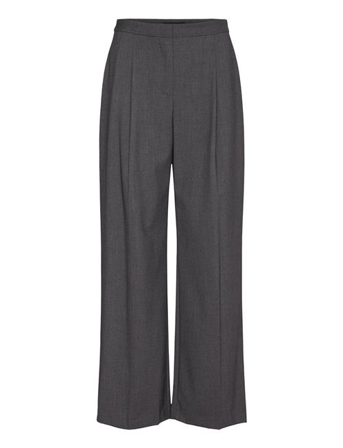 Wideleg Pleated Trousers Mango Grey