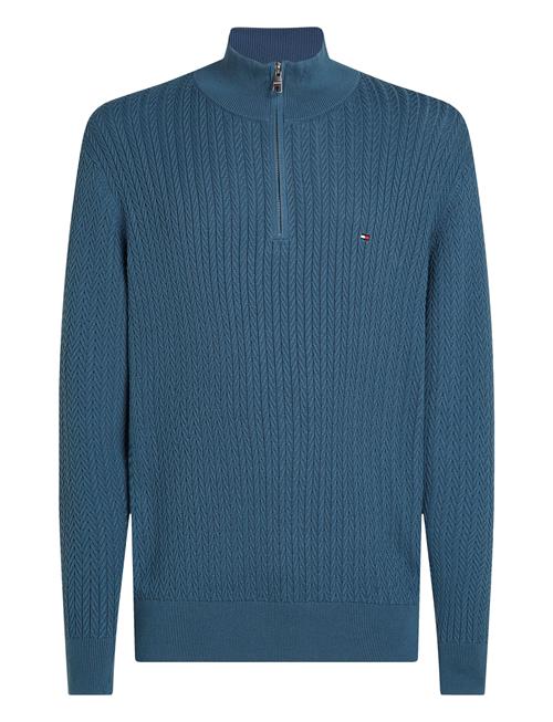 Herringb Structure Zip Mock Tommy Hilfiger Blue