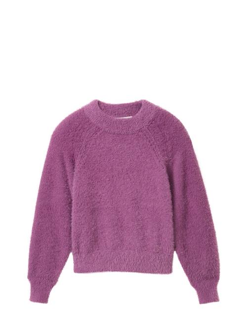 Knitted Feather Yarn Pullover Tom Tailor Purple