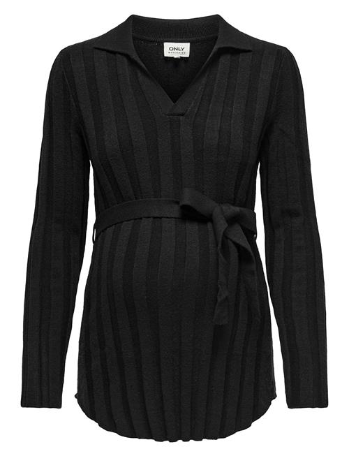 Olmanneliese L/S Polo Pullover Knt Only Maternity Black