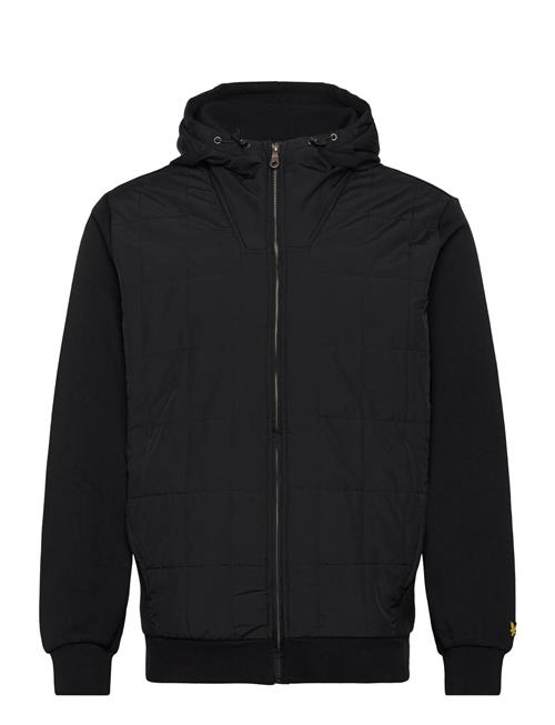 Lyle & Scott Hybrid Quilted Zip Through Hoodie Lyle & Scott Black