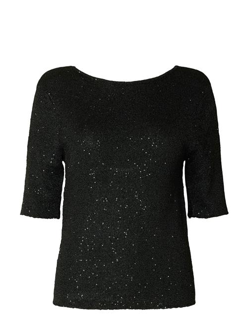 Selected Femme Slfjosie 2/4 Sequin Knit O-Neck Top Selected Femme Black