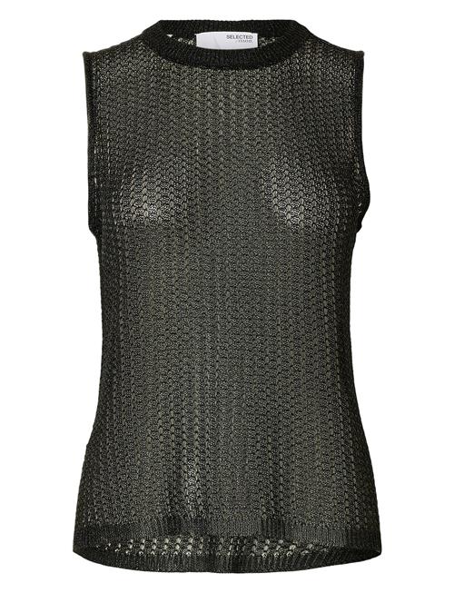 Selected Femme Slfsadie Metallic Sl Knit O-Neck Top Selected Femme Black