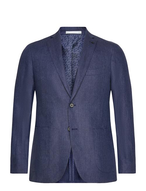 Michael Kors Linen Fine Herringb Blazer Michael Kors Blue