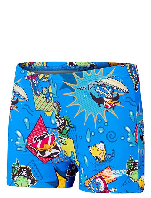 Speedo Boys Learn To Swim Digital Allover Aquashort Speedo Blue