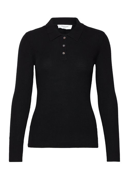 Rosemunde Long Sleeve Knit Polo Rosemunde Black