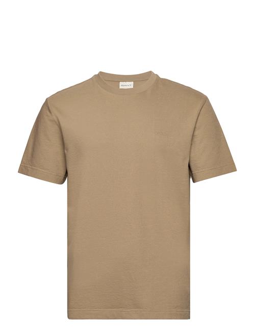 GANT Textured Ss T-Shirt GANT Khaki