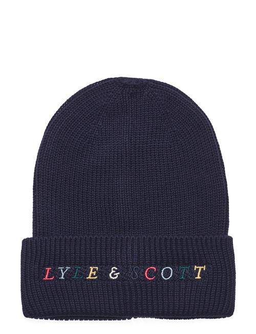 Lyle & Scott Multi Colour Embroidery Beanie Lyle & Scott Navy