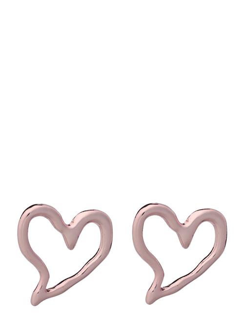 Irregular Heart Hoop Earrings Monki Pink