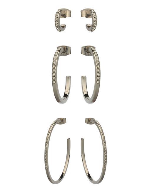 3Pack Rhinest Hoops Monki Silver