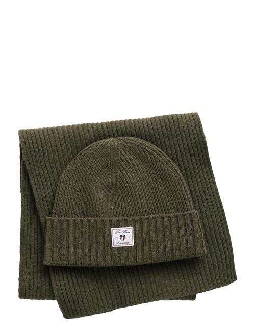 GANT Beanie Scarf Gift Set GANT Green