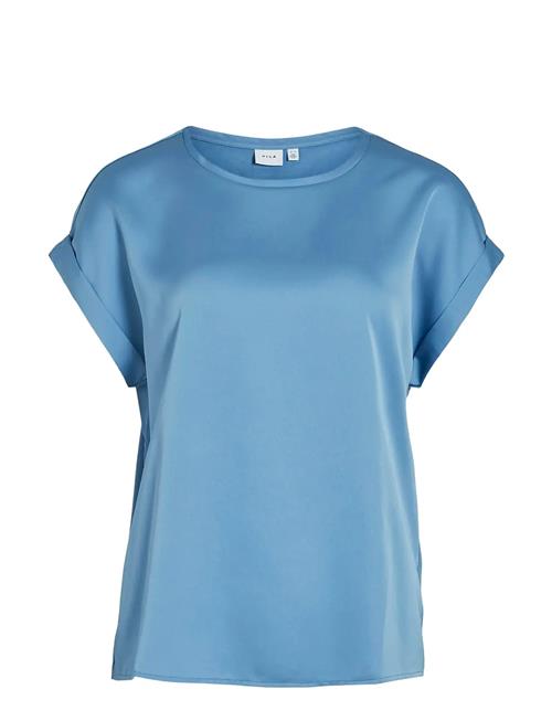 Vila Viellette S/S Satin Top - Noos Vila Blue