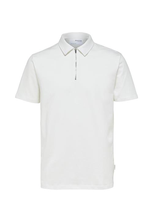 Slhrelax-Terry Ss Zip Polo Ex Selected Homme White