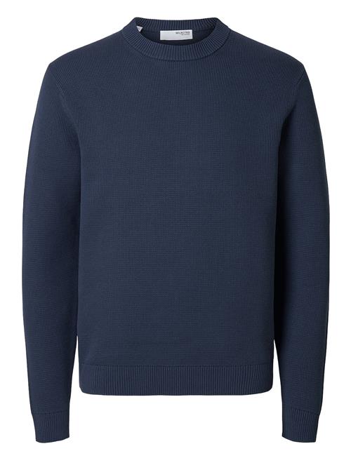 Selected Homme Slhdane Ls Knit Structure Crew Neck Noos Selected Homme Blue