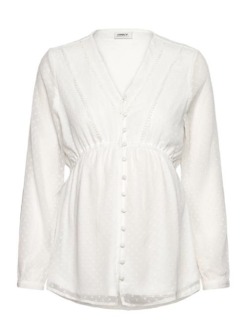 Olmbettina Ls V-Neck Dnm Blouse Wvn Only Maternity White