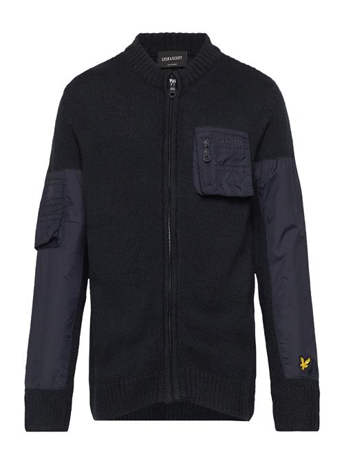 Lyle & Scott Tonal Nylon Trim Cardigan Lyle & Scott Navy