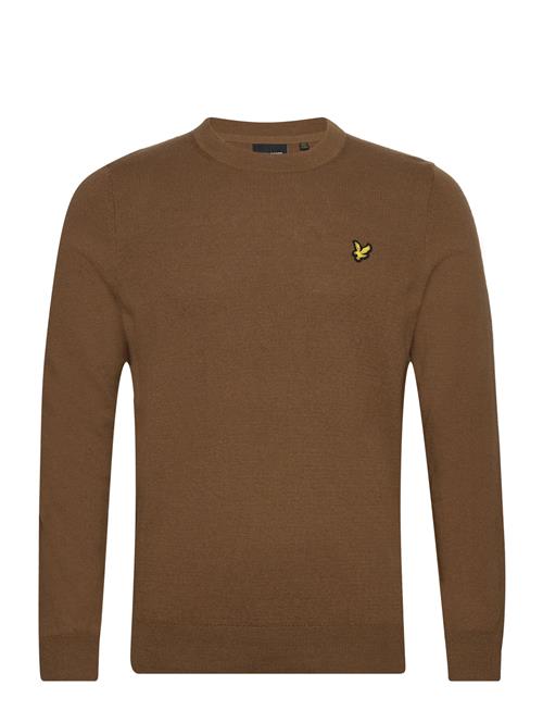 Se Lyle & Scott Cotton Merino Crew Neck Jumper Lyle & Scott Brown ved Booztlet