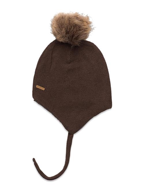 Hat W. Detachable Fake Fur Minymo Brown