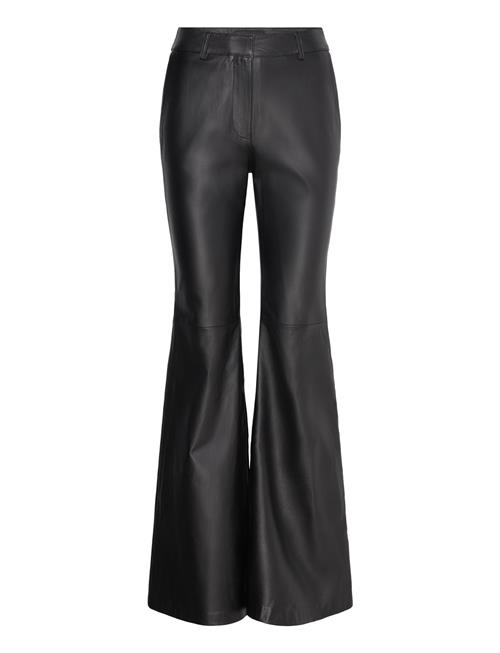 Se Flared Leather Trousers Mango Black ved Booztlet