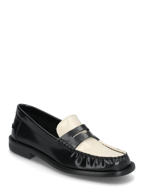 Mango Two-T Leather Loafers Mango Black